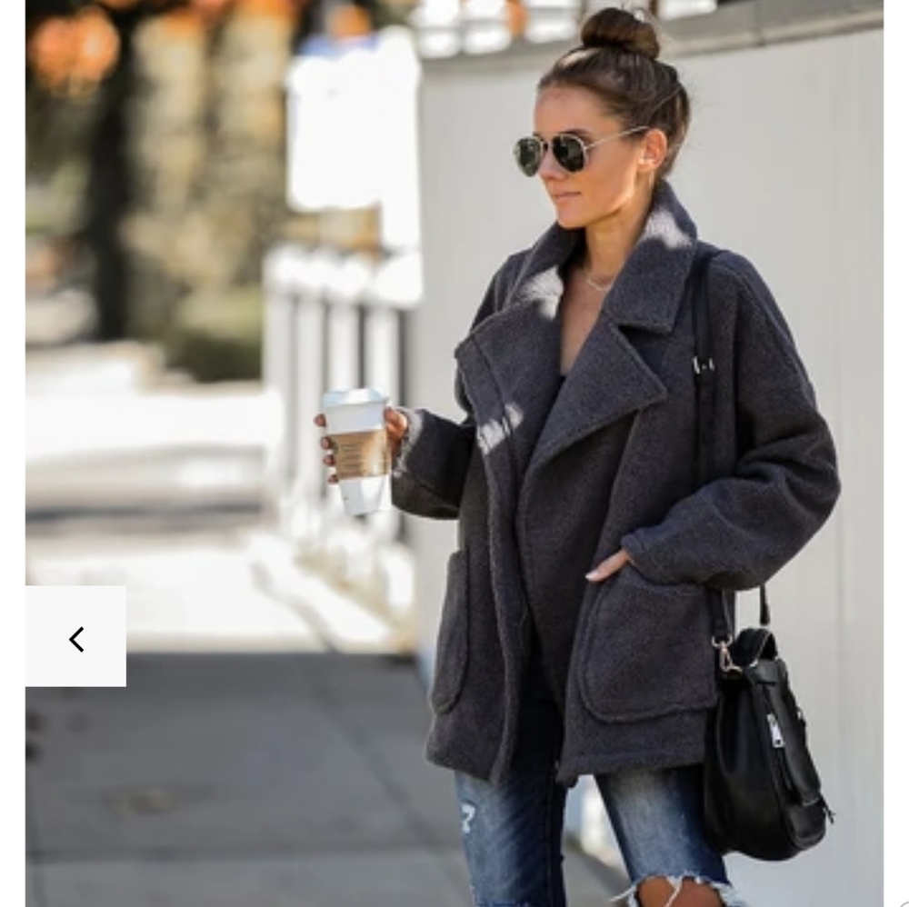 Pocketed Teddy Coat